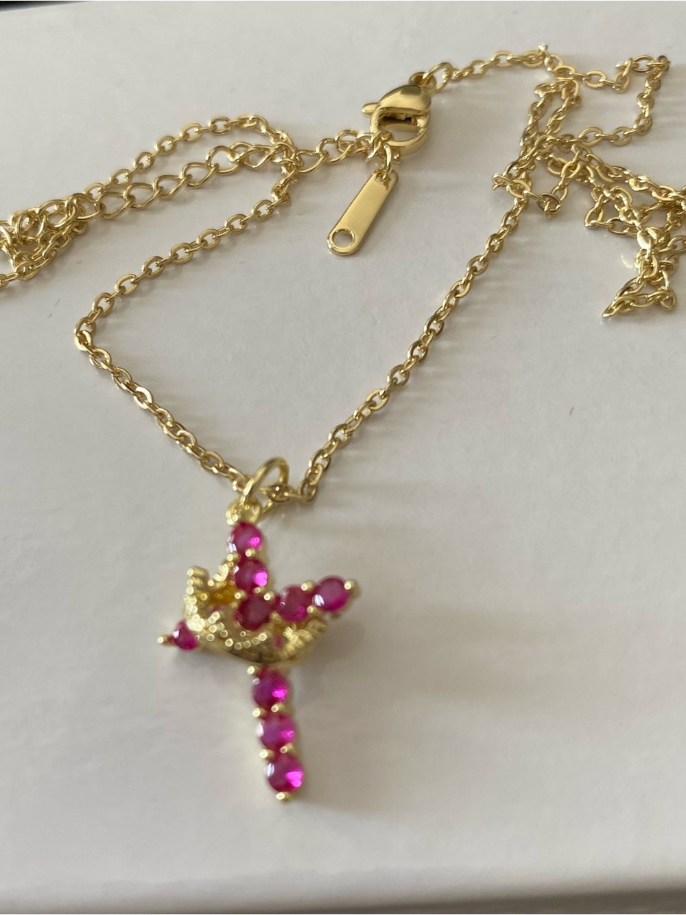 Gold-Tone Cross Pendant Necklace